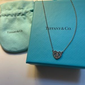 Tiffany & co. Filigree heart necklace sterling silver
